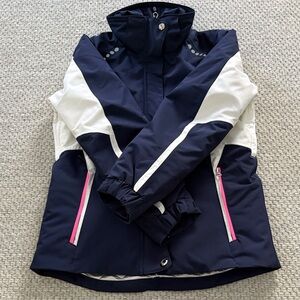 Ski Jacket - Girls Navy and White Jacket - Karon